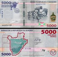 *5000 Frankov Burundi 2022, P58 UNC - Kliknutím na obrázok zatvorte -